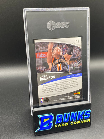 2022-23 Jalen Brunson Elevate Pink Fluorescent Prizm SGC 10