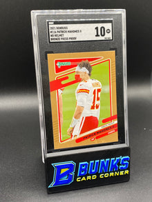 2021 Patrick Mahomes II No Helmet Bronze Press Proof SGC 10