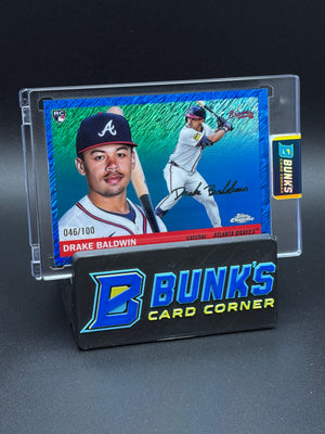 2025 Drake Baldwin Topps Chrome Platinum Blue Shimmer 46/100 RC