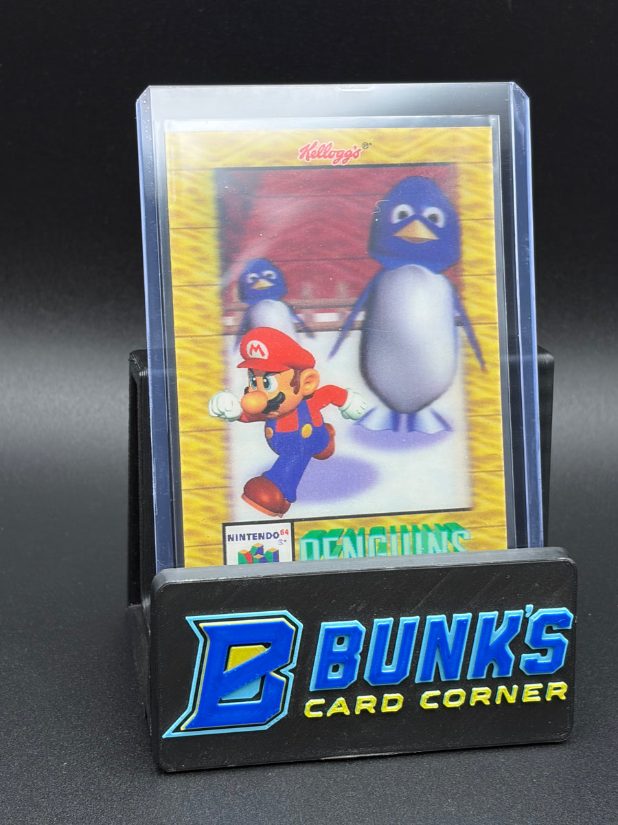 1996 Mario & Big Boo & Bowser & Penguins & Blocks Kellogg's Super Mario 64 3D 5 Cards