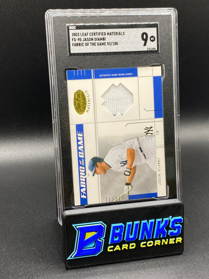 2003 Jason Giambi Fabric of The Game SGC 9