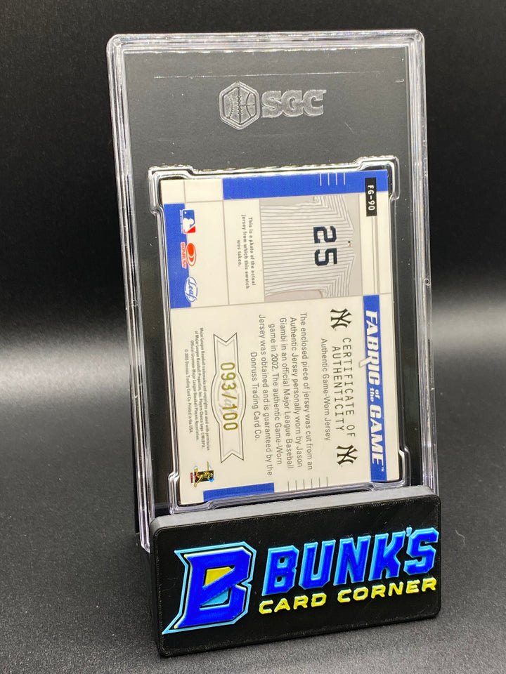 2003 Jason Giambi Fabric of The Game SGC 9