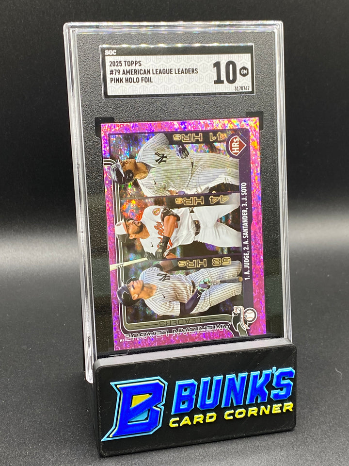 2025 American League Leaders Pink Holo Foil SGC 10