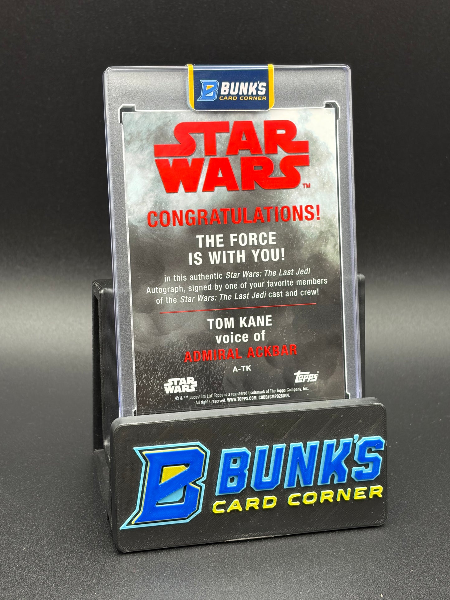 Tom Kane Voice of Admiral Ackbar Topps Auto