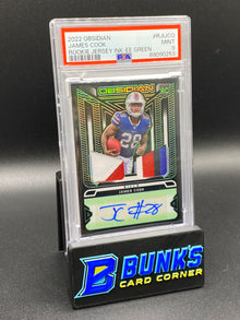 2022 James Cook Rookie Jersey Green Auto. PSA 9
