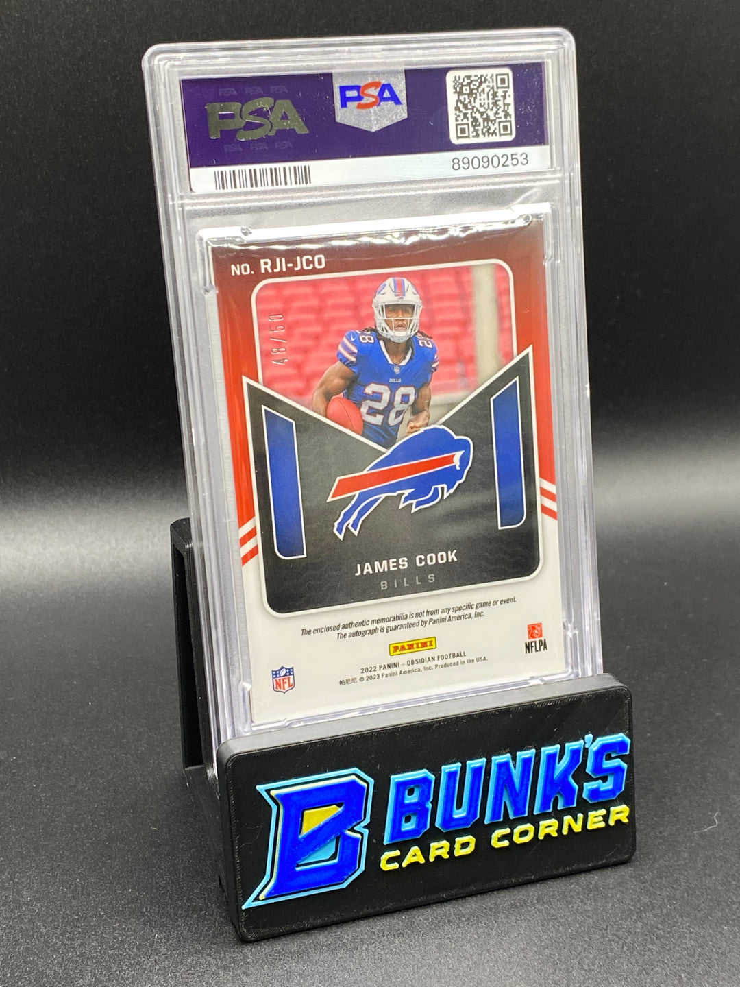 2022 James Cook Rookie Jersey Green Auto. PSA 9