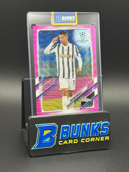 2021 Cristiano Ronaldo Pink Wave Topps Chrome