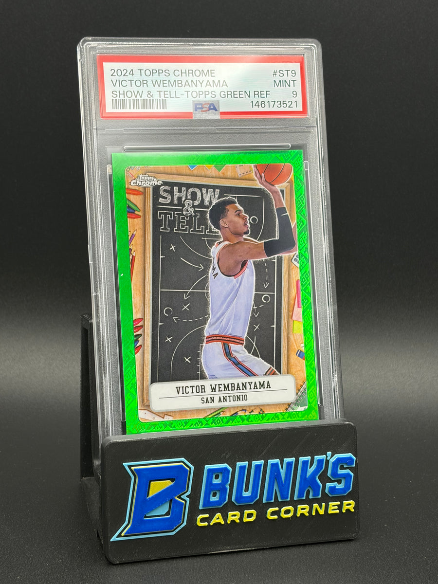 2024 Victor Wembanyama Show & Tell Topps Green Ref PSA 9