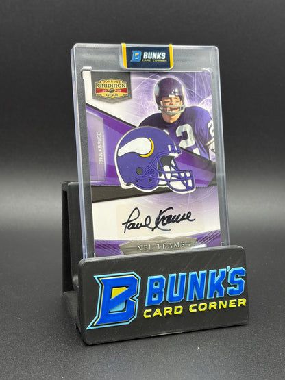 2009 Paul Krause Donruss Gridiron Gear Auto 343/450