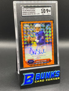 2023 Drew Bledsoe Chrome Auto. Orange Geometric Ref. 11/25 SGC 10/9