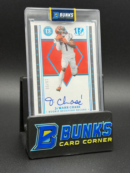 2022 Ja'Marr Chase Encased Panini Auto Rookie Receiving Record 10/50