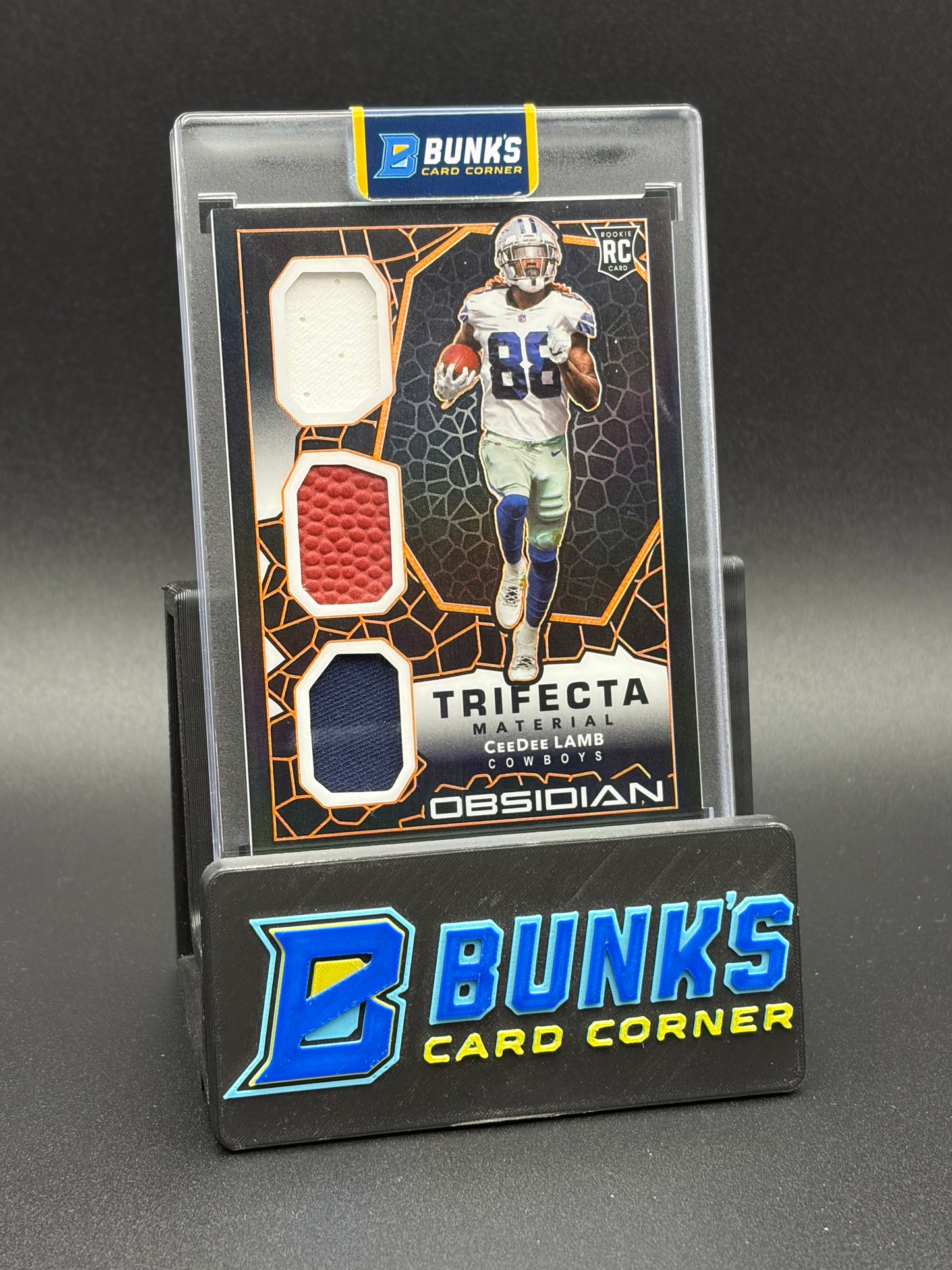 2020 CeeDee Lamb Obsidian Trifecta Material 31/75 RC