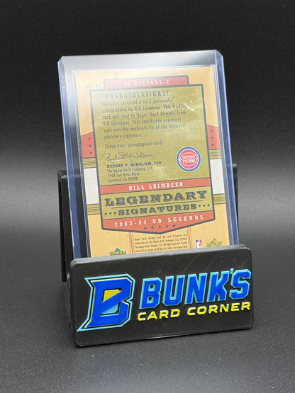 2004 Bill Laimbeer Legendary Signatures Upper Deck Auto