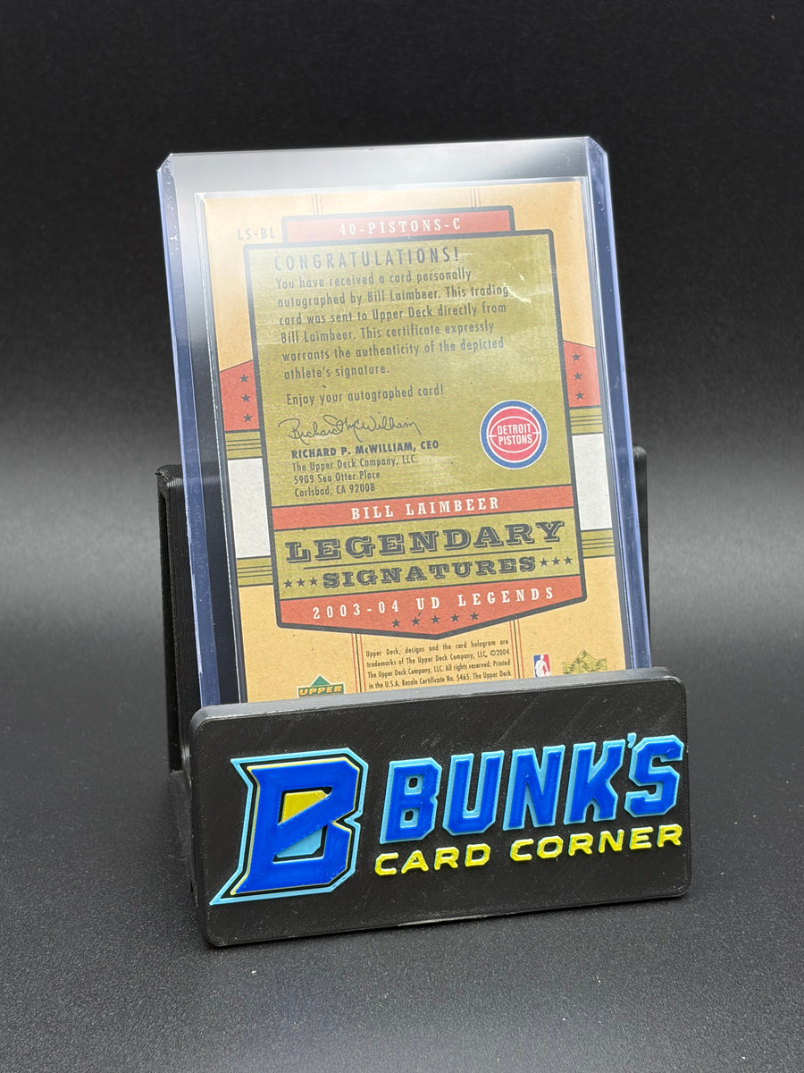 2004 Bill Laimbeer Legendary Signatures Upper Deck Auto