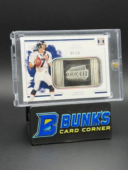 2020 John Elway Impeccable Silver Bar Super Bowl XXXIII 5/20