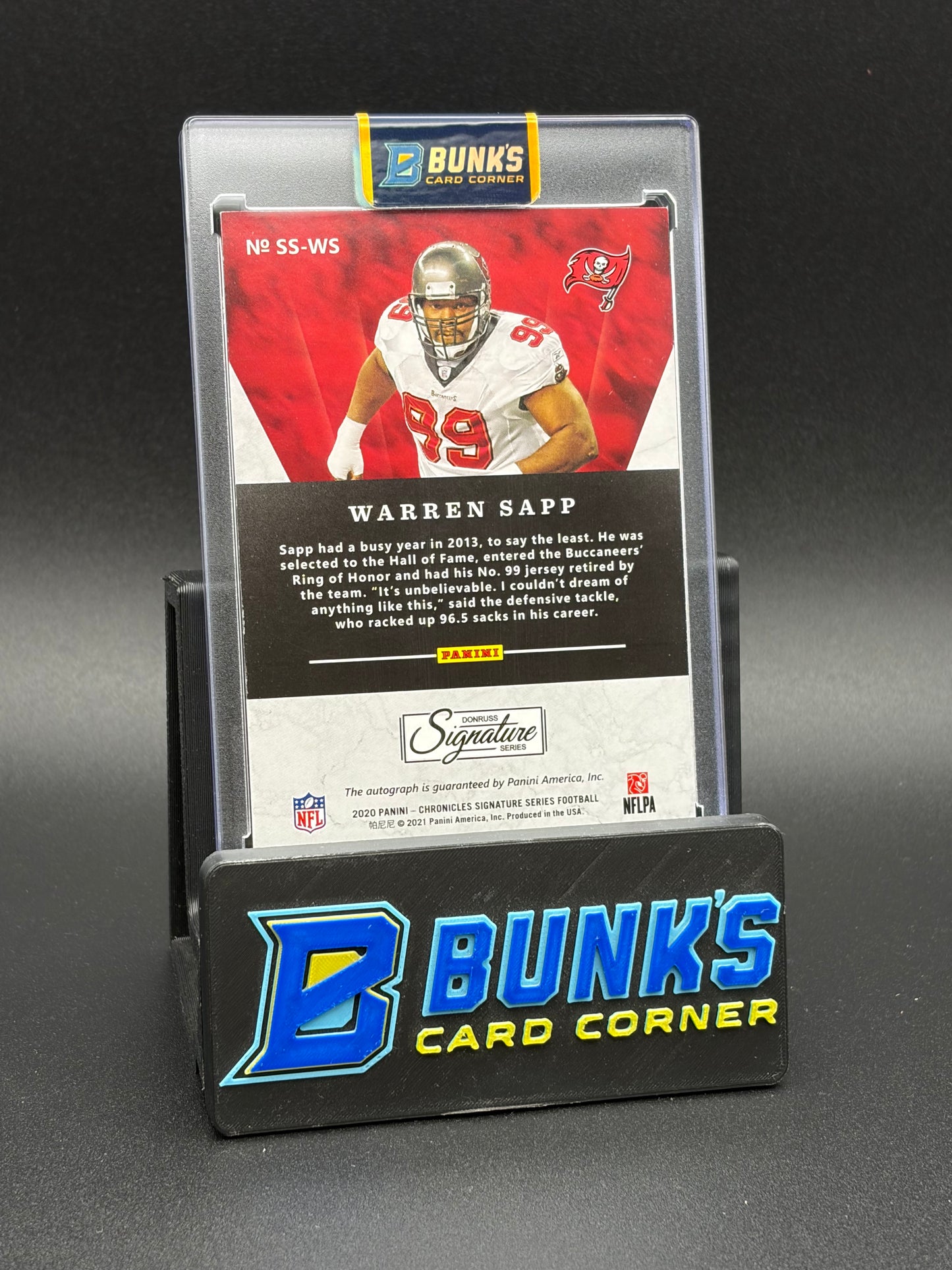 2020 Warren Sapp Chronicles Signature Series Panini 9/25 Auto