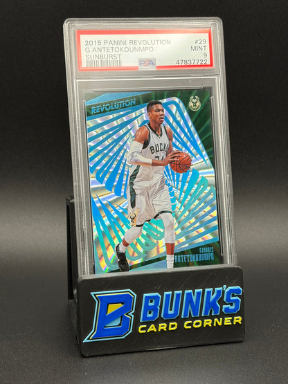 2015 Giannis Antetokounmpo Sunburst Revolution PSA 9 66/75