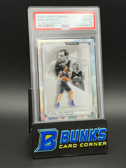 2025 Dirk Nowitzki Glass Canvas Topps Chrome PSA 10