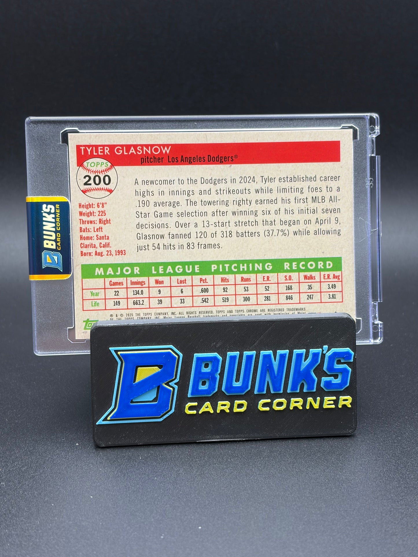 2025 Tyler Glasnow Topps Chrome Platinum Black Vibrations Refractor 1/10