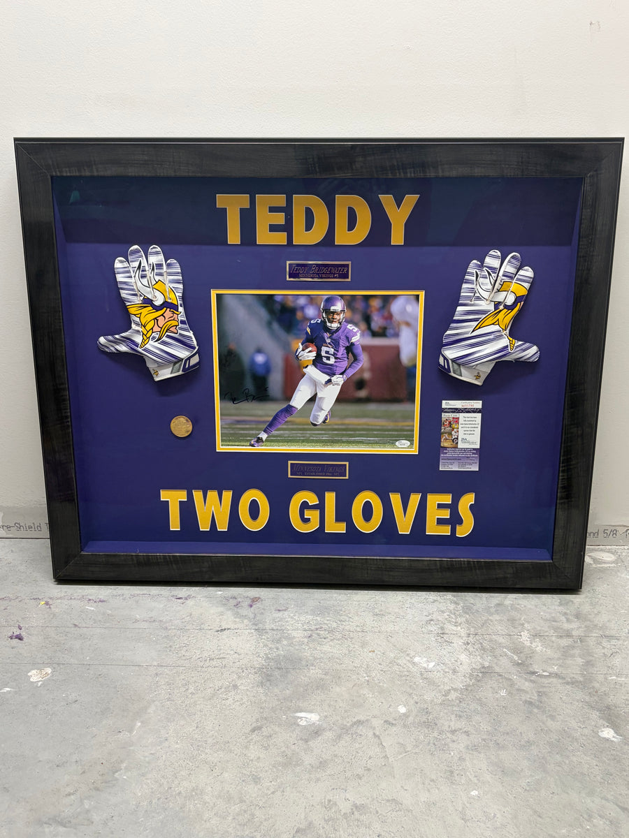 Teddy Bridgewater Auto "Two Gloves" Frame 31x37