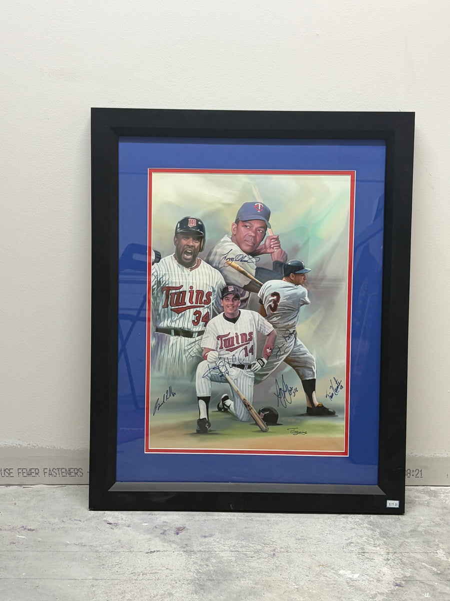 Tony Oliva & Kent Hrbek & Torii Hunter & More Autos Fan HQ COA Frame 24x30
