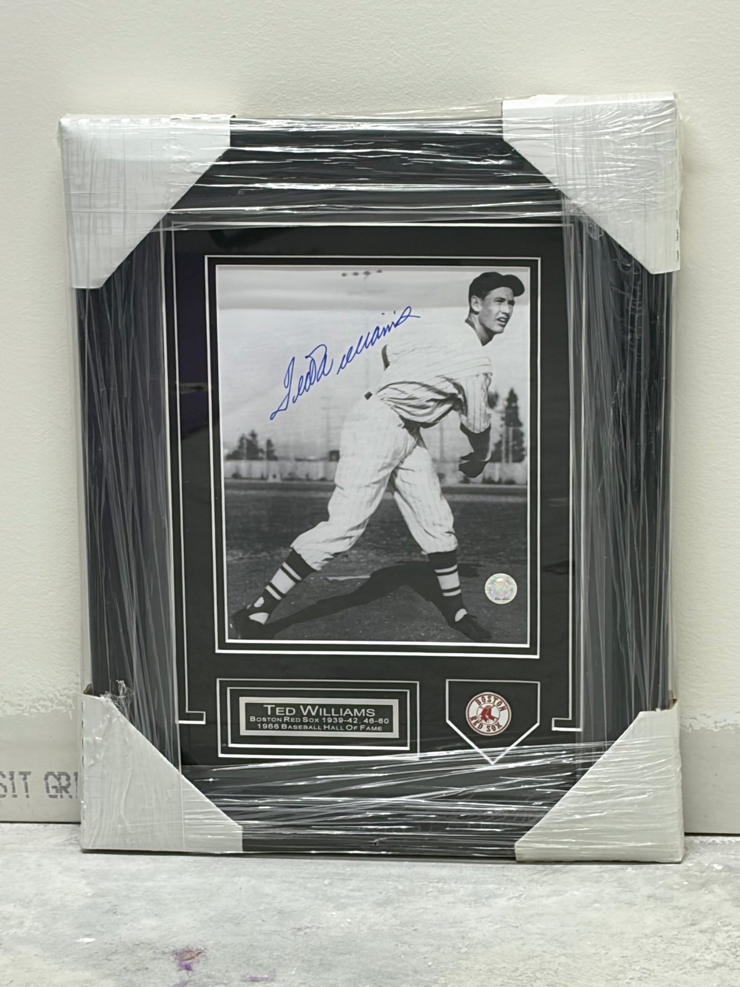 Ted Williams Auto 1966 Baseball HOF Frame 15x19
