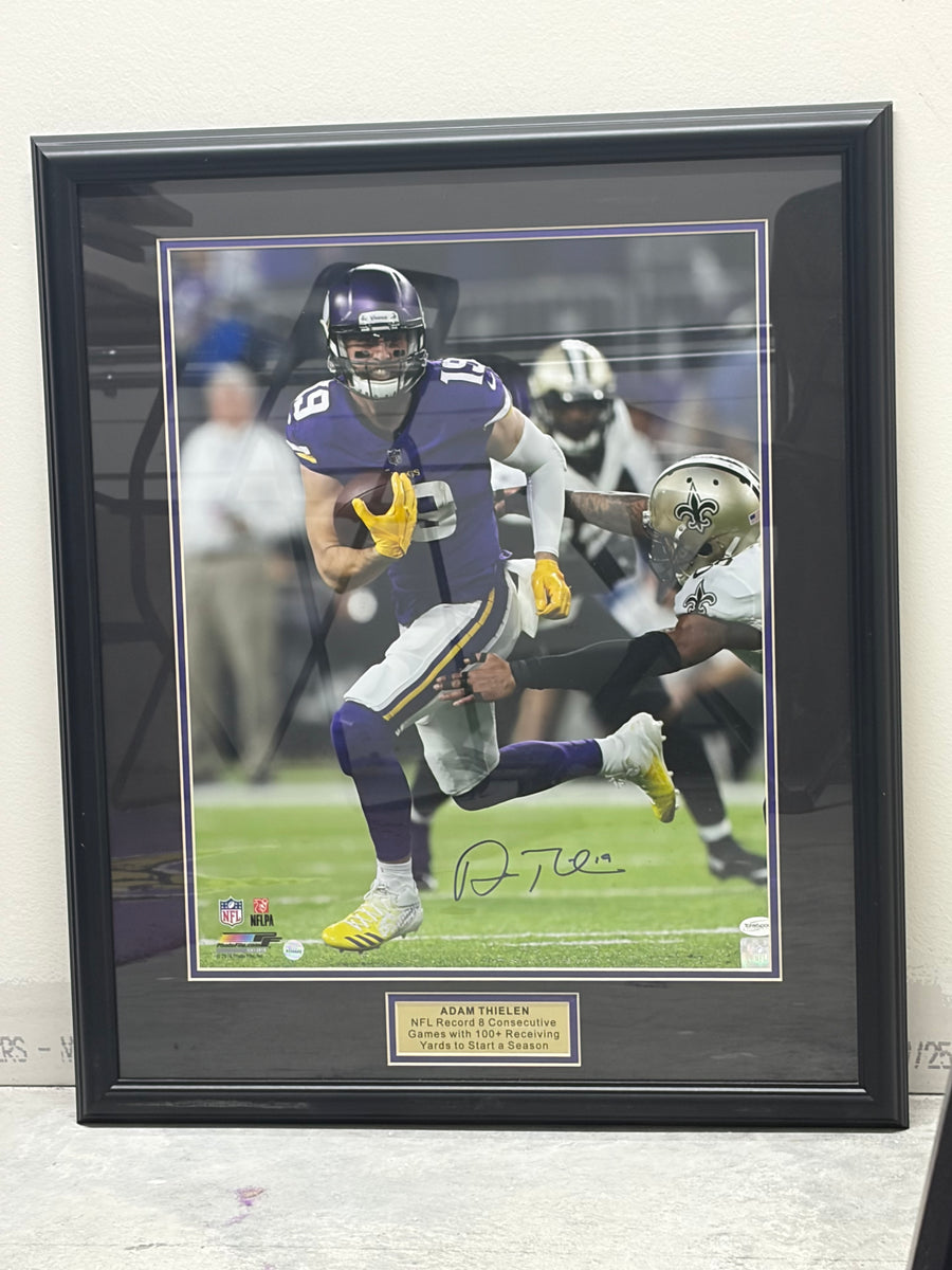 Adam Thielen Auto NFL 8 Consecutive Games Frame 22x26