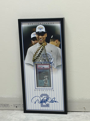 2001 Derek Jeter "Jeter Collection" Fleer Legacy PSA 7 Auto Frame 10x21