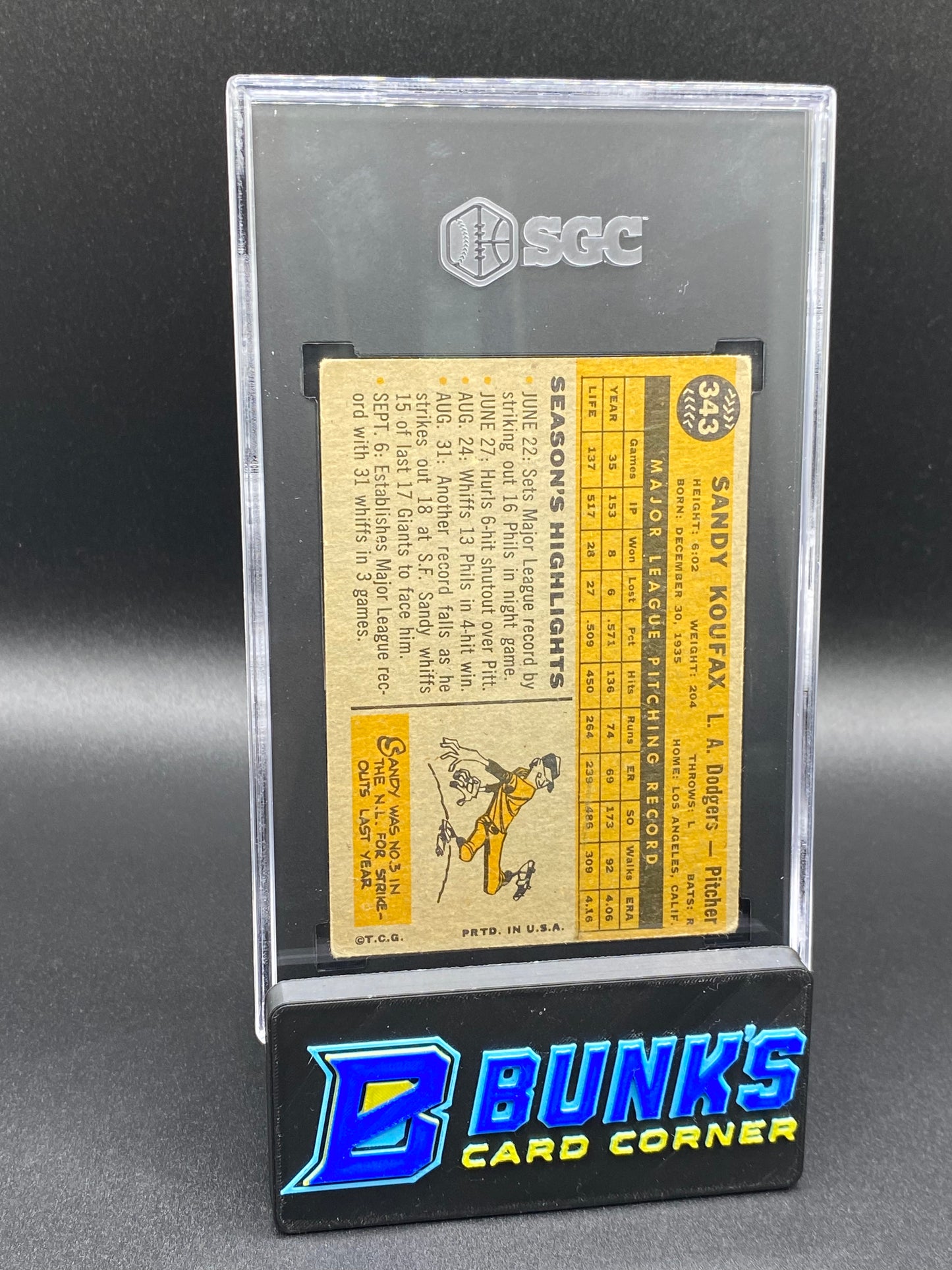 1960 Sandy Koufax SGC 3