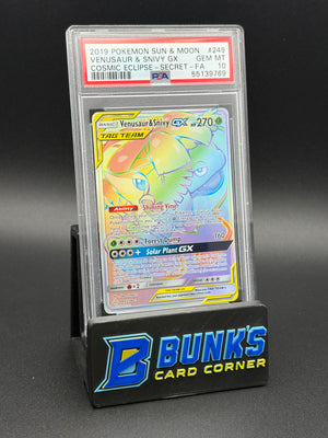 Venusaur & Snivy GX Cosmic Eclipse Secret PSA 10
