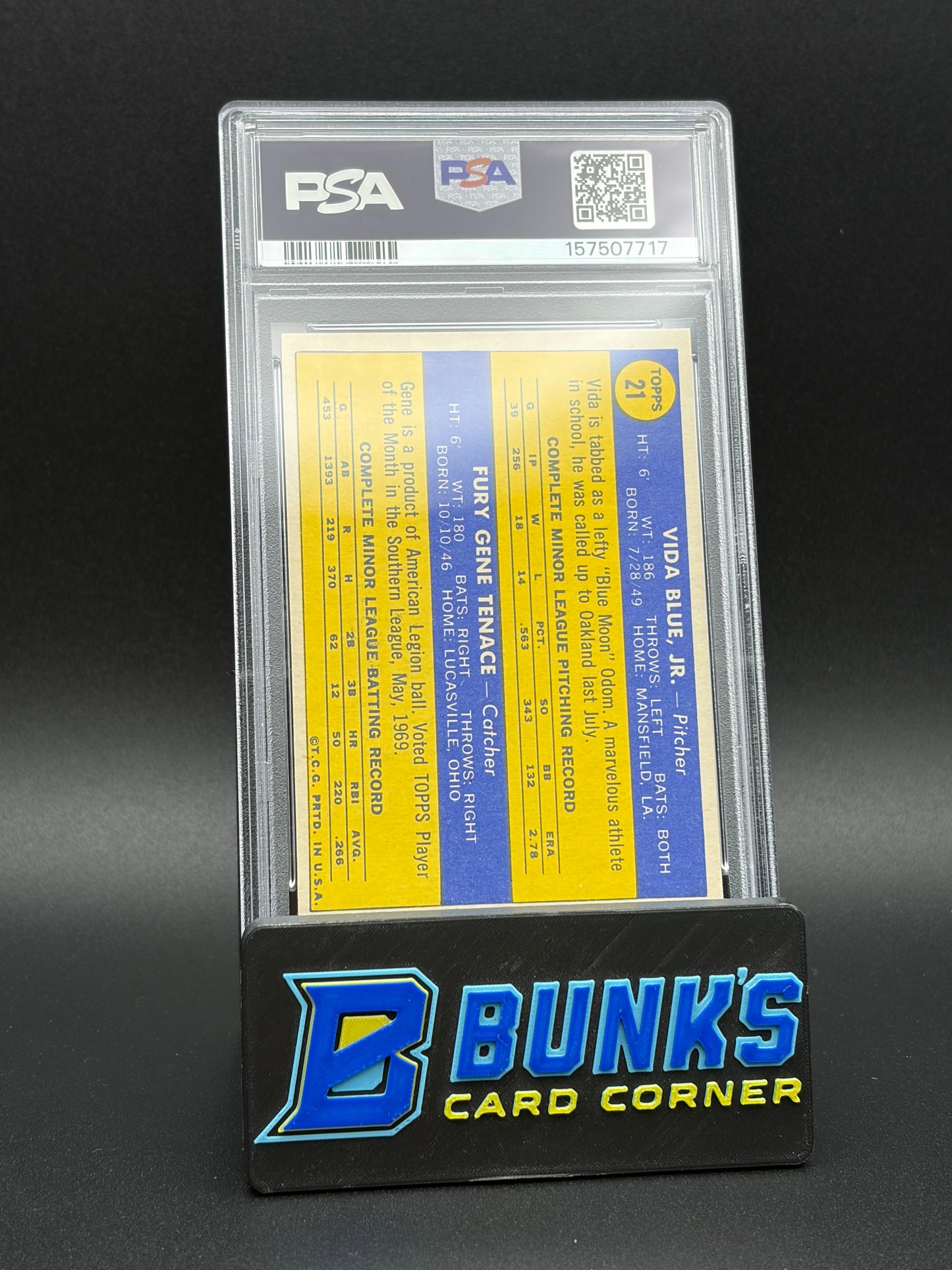 1970 Vida Blue & Gene Tenace Athletics Rookies PSA 5