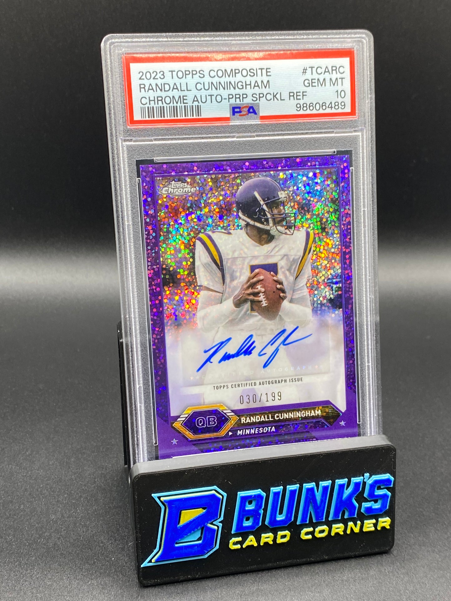 2023 Randall Cunningham Chrome Auto-PRP SPCKL REF. PSA 10