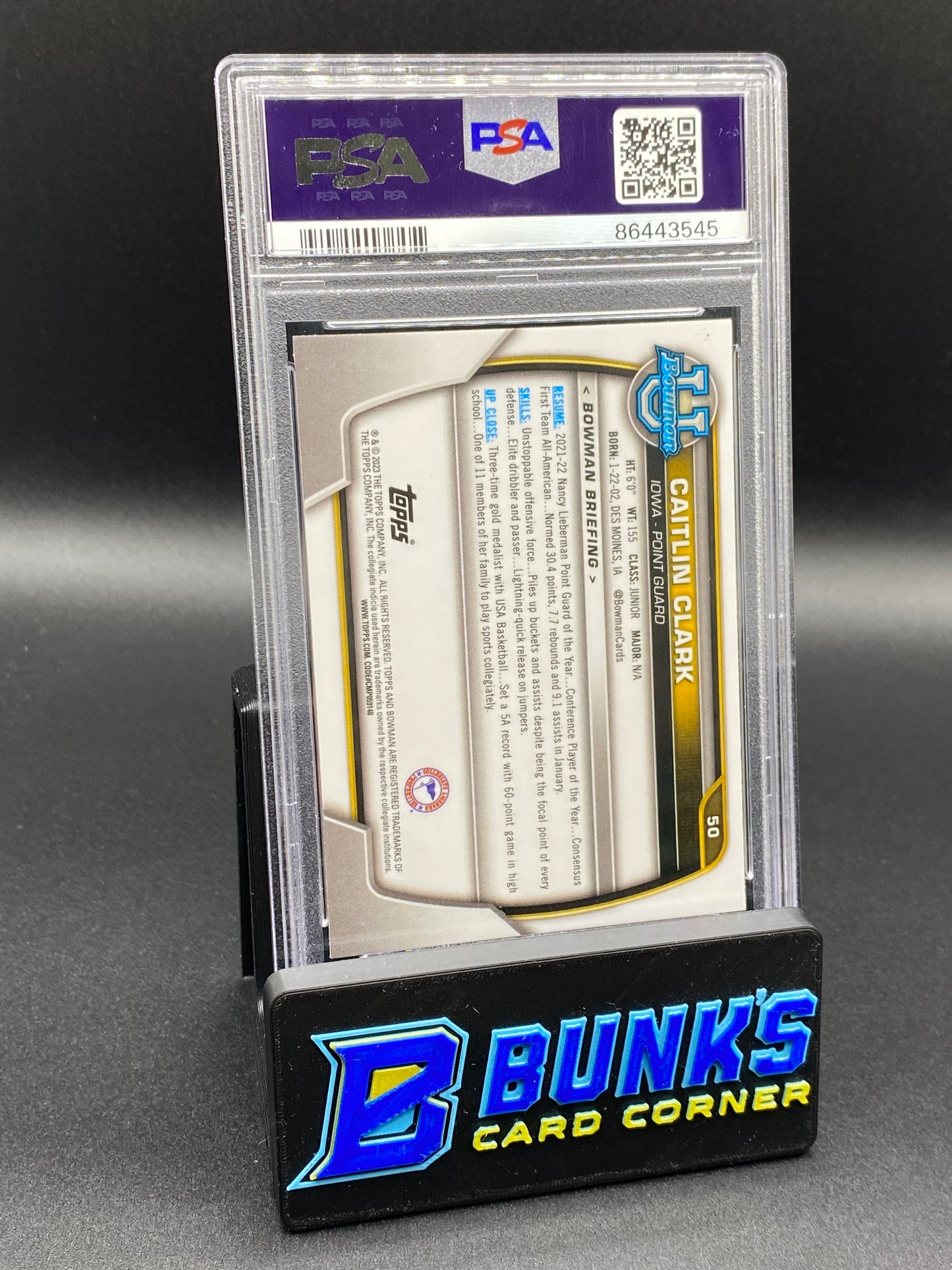 2022 Caitlin Clark Variation PSA 9