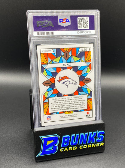 2024 Bo Nix Stained Glass PSA 9