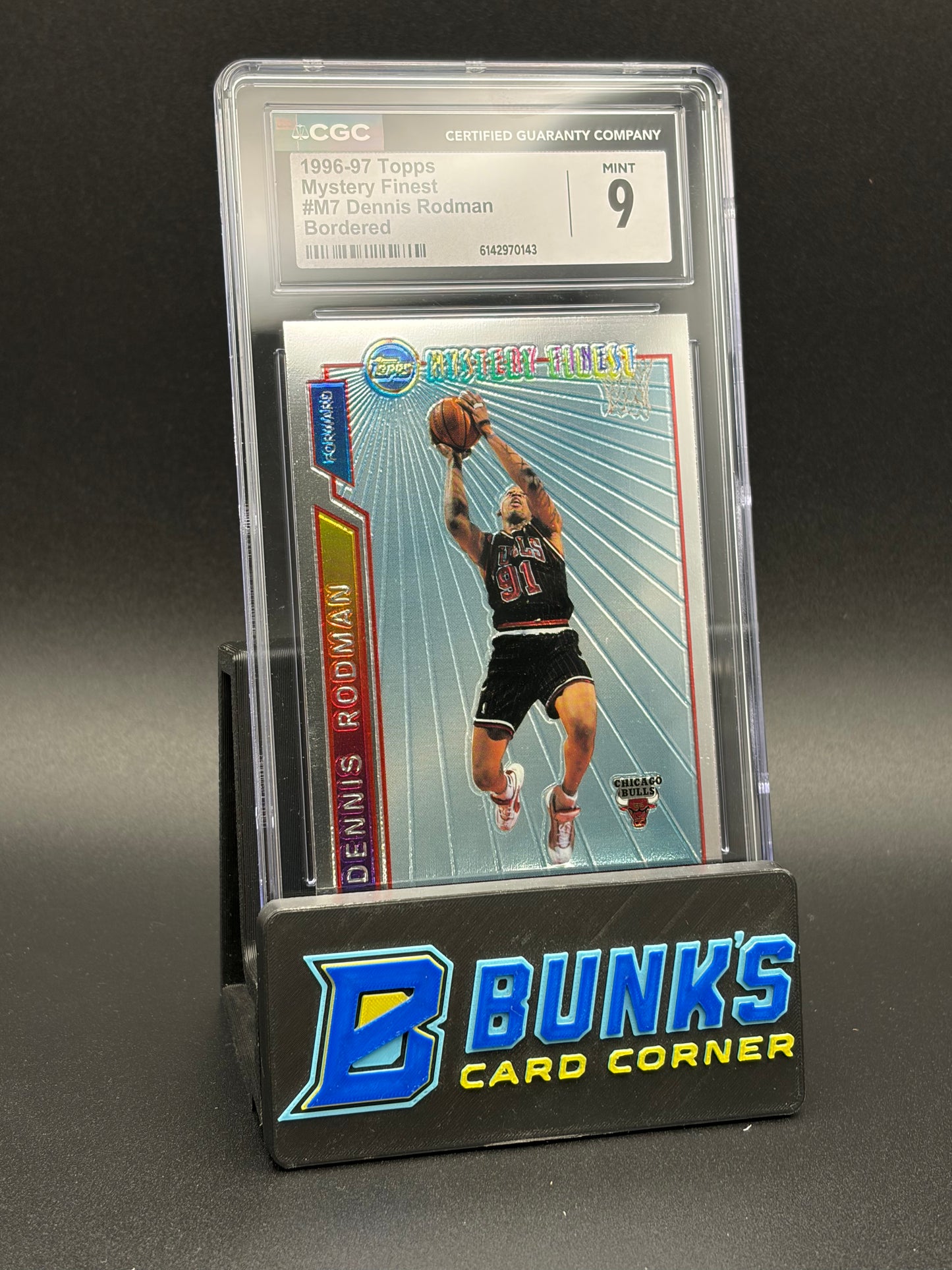 1996-97 Dennis Rodman Bordered Mystery Finest Topps CGC 9