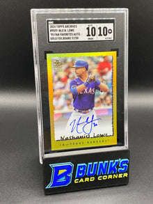 2024 Nathaniel Lowe '95 Fan Favorites Auto. Gold Foilboard 37/50 SGC 10/10