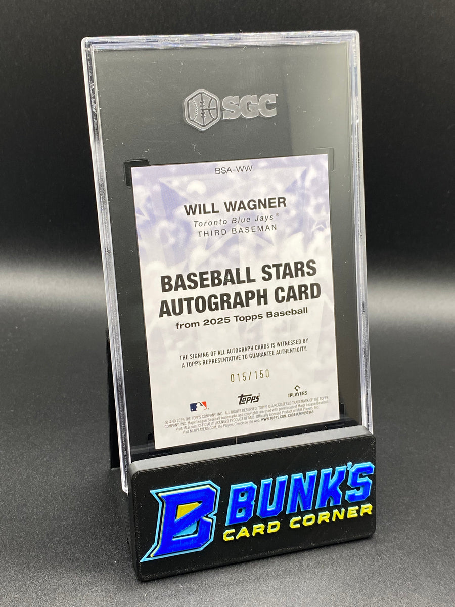 2025 Will Wagner Baseball Stars Auto. Blue 15/150 SGC 10/9.5