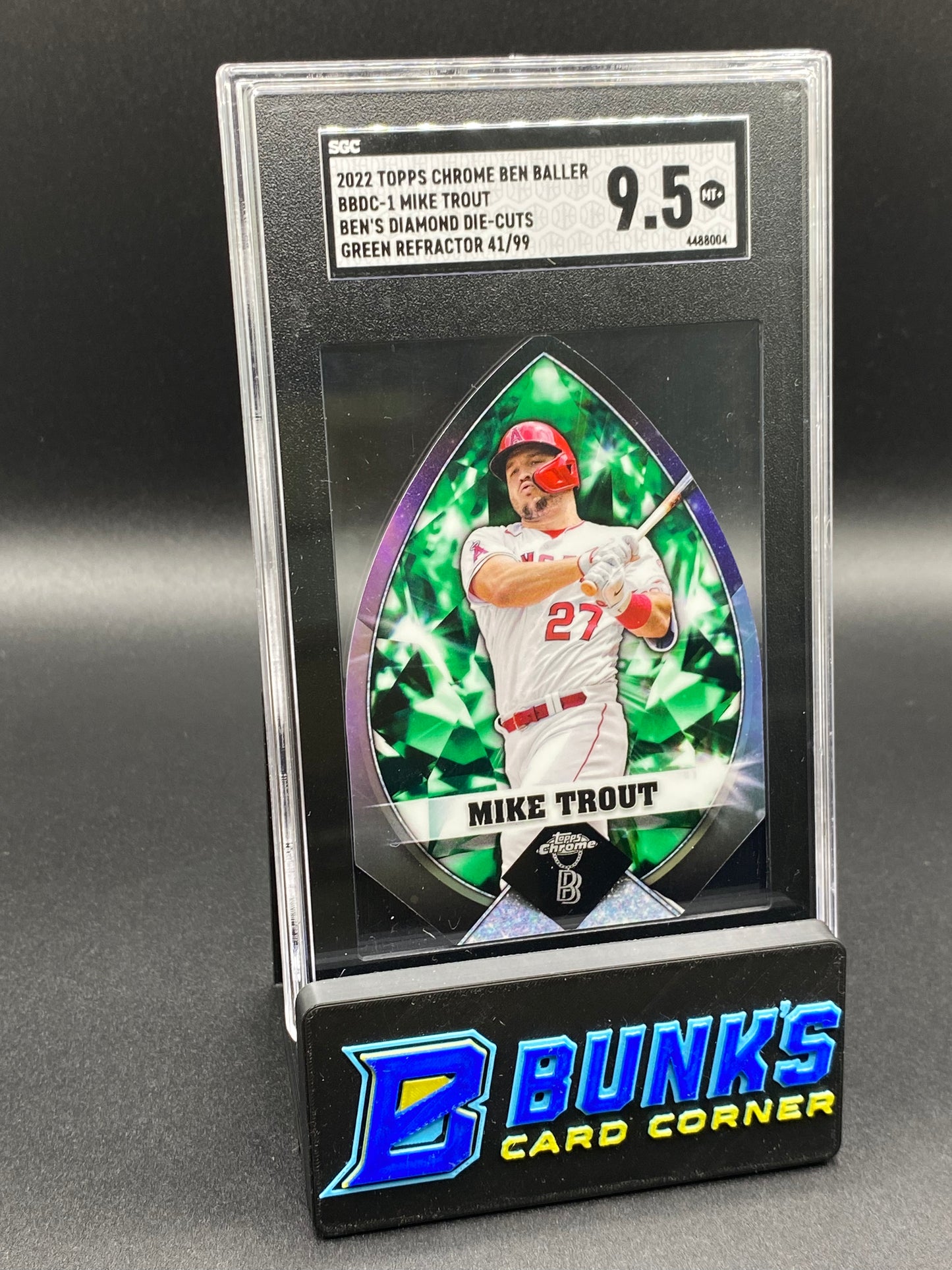 2022 Mike Trout Ben's Diamond Die-Cuts Green Ref. 41/99 SGC 9.5