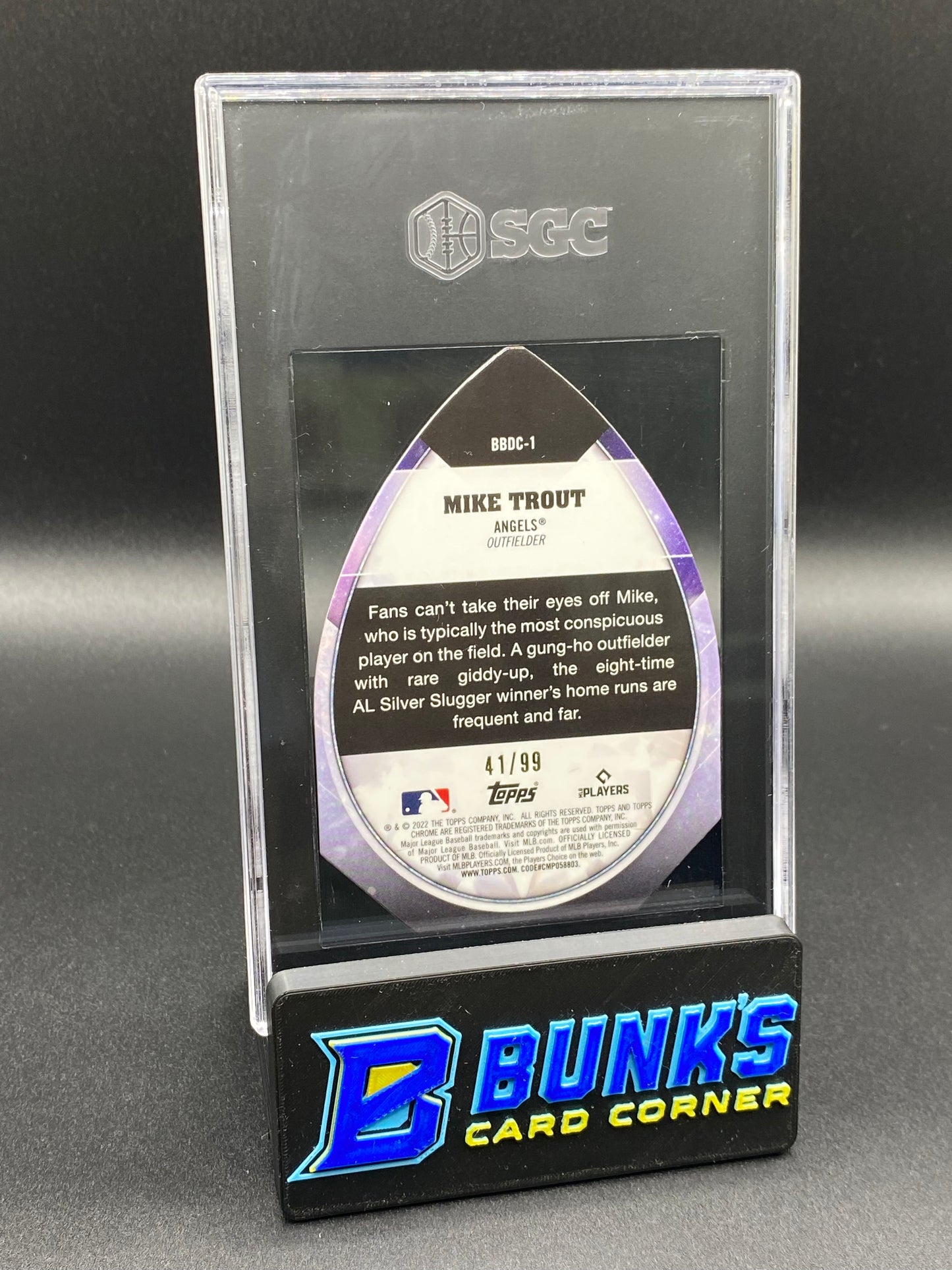 2022 Mike Trout Ben's Diamond Die-Cuts Green Ref. 41/99 SGC 9.5