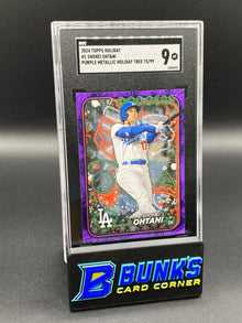 2024 Shohei Ohtani Purple Metallic Holiday Tree 75/99 SGC 9