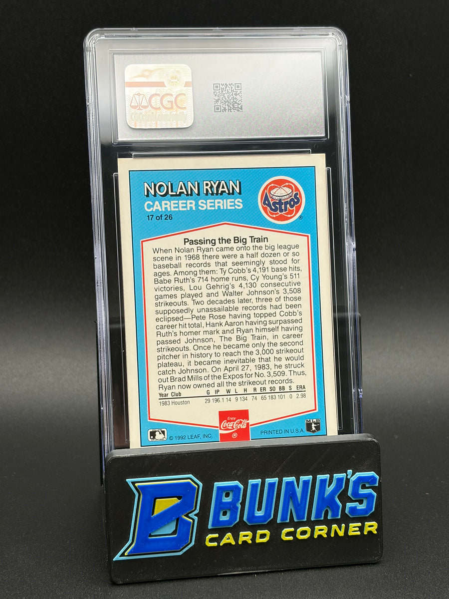 1992 Nolan Ryan Career Series Donruss Coca-Cola CGC 9.5