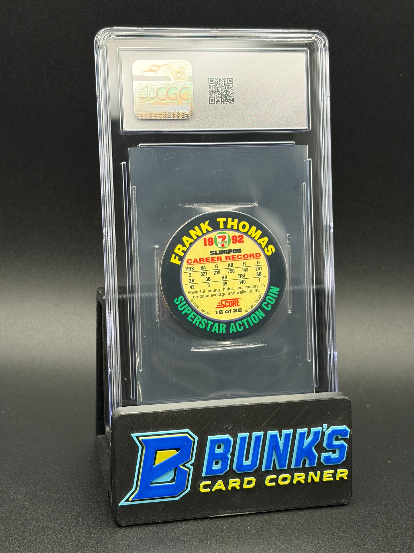 1992 Frank Thomas Score 7-Eleven Superstar Action Coin CGC 9