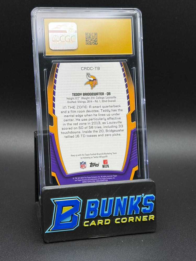 2014 Teddy Bridgewater Rookie Die Cuts Topps Chrome CGC Pristine 10 RC