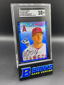 2023 Mike Trout Platinum Anniversary Blue Mini-Diamond Ref. 65/199 SGC 10
