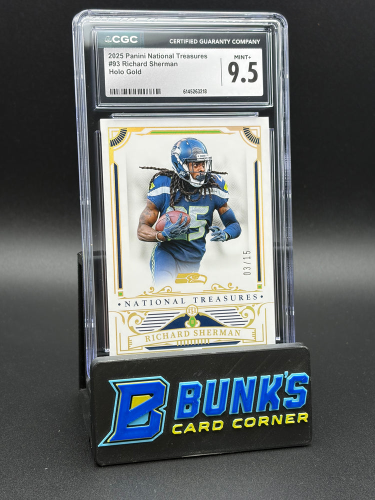 2025 Richard Sherman Holo Gold Panini National Treasures CGC 9.5 3/15