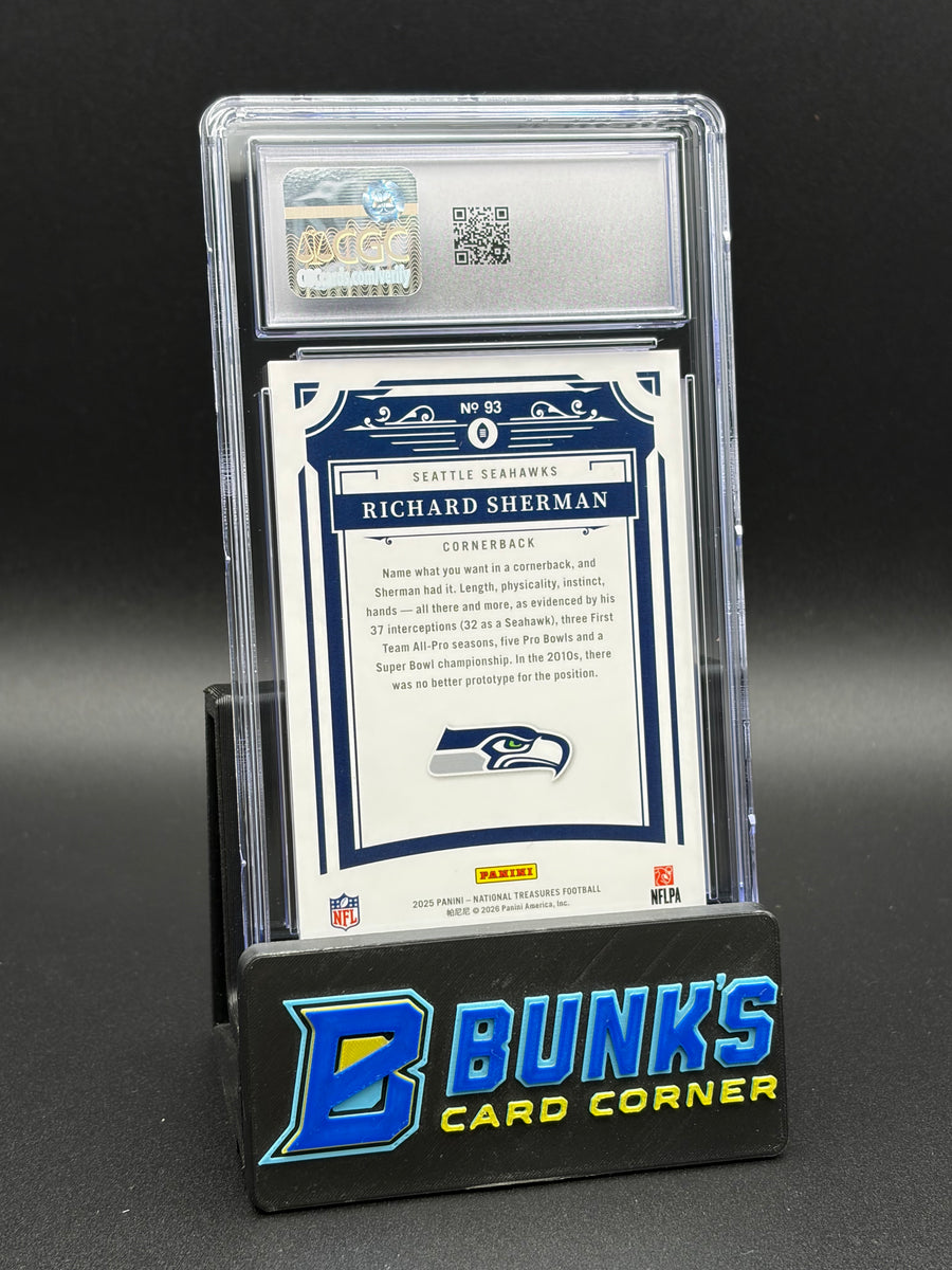 2025 Richard Sherman Holo Gold Panini National Treasures CGC 9.5 3/15