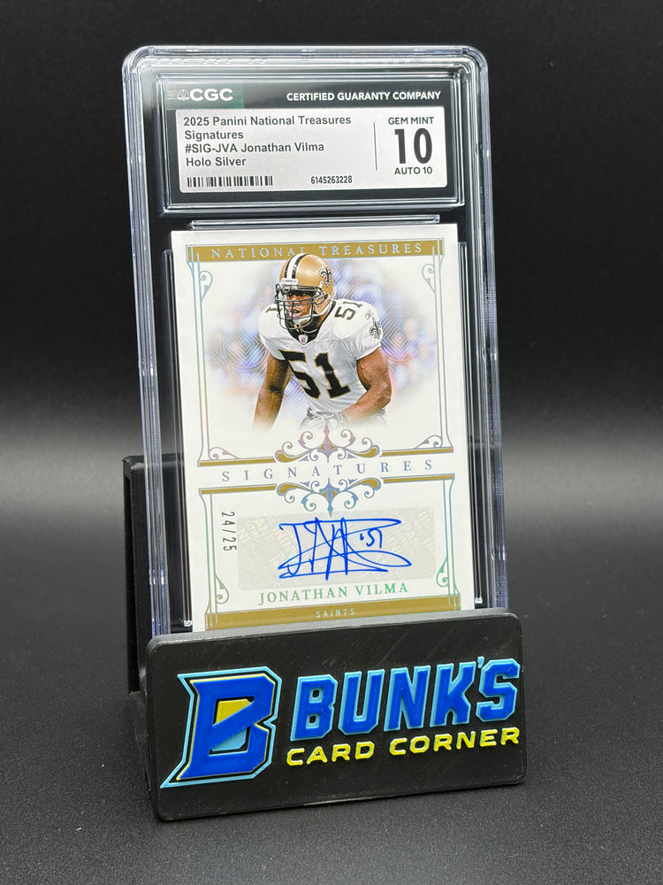 2025 Jonathan Vilma Holo Silver National Treasures CGC 10 Auto 10 24/25