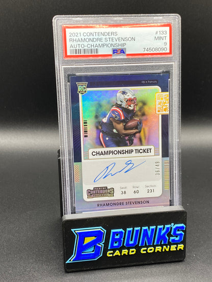 2021 Rhamondre Stevenson Auto-Championship PSA 9