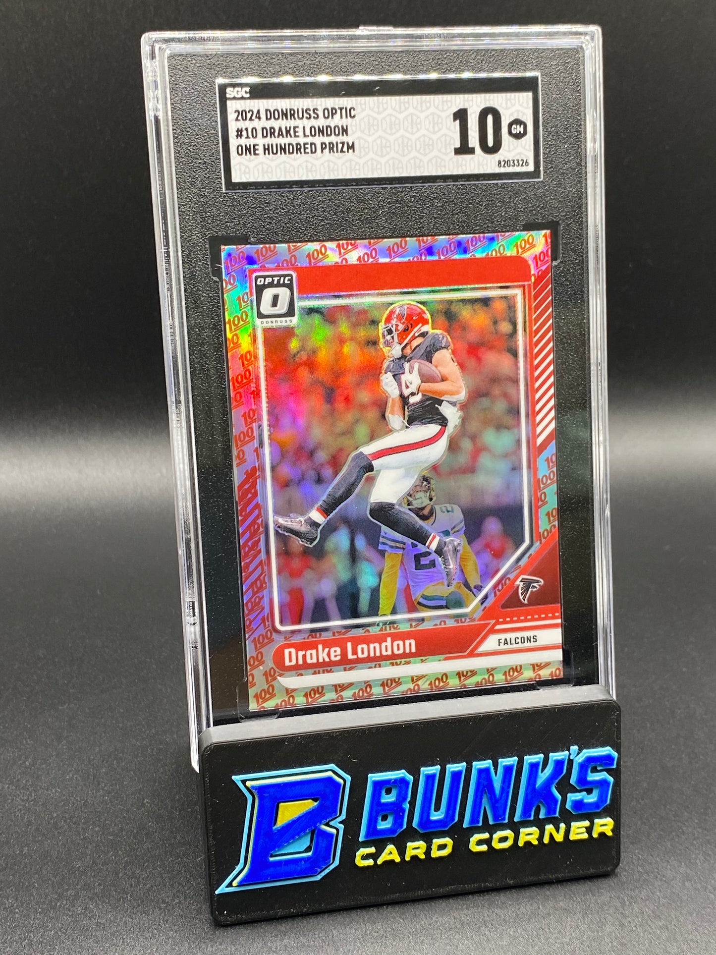 2024 Drake London One Hundred Prizm SGC 10