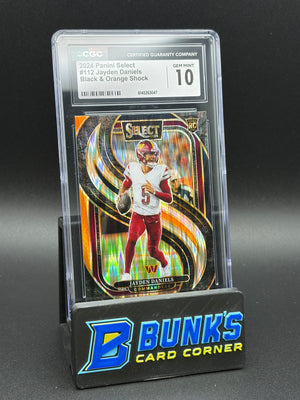 2024 Jayden Daniels Black & Orange Shock Select CGC 10 RC